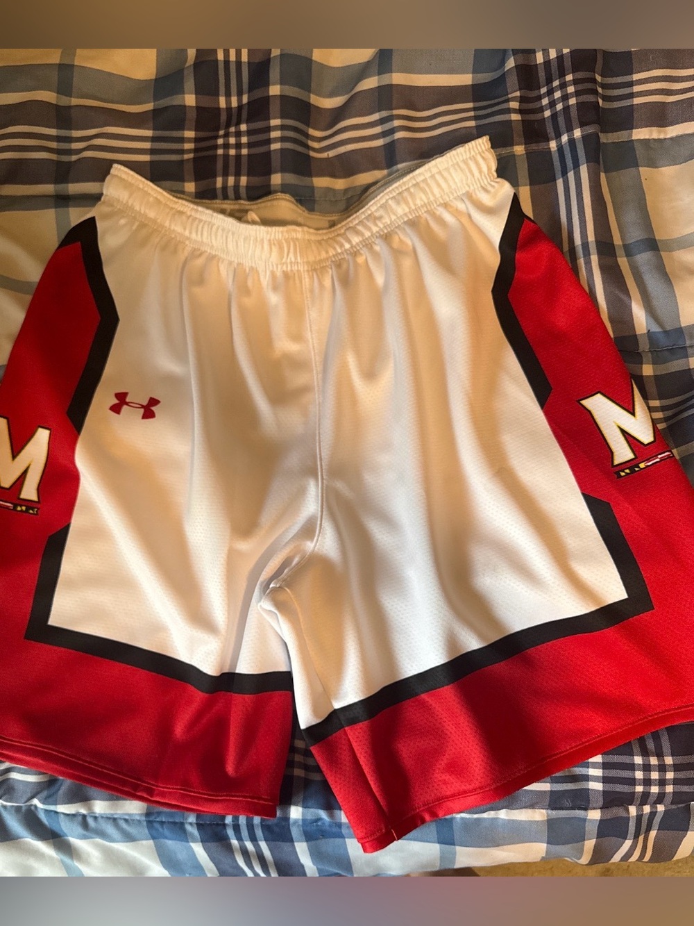 Rare 2018 Under Armour Men’s White & Red Maryland Basketball Shorts